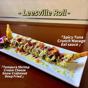 a long piece of food on a plate