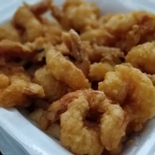 a container of fried squid