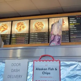 Menu on the wall has seen its bygone days..