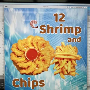 12 Jumbo Shrimp and Chips