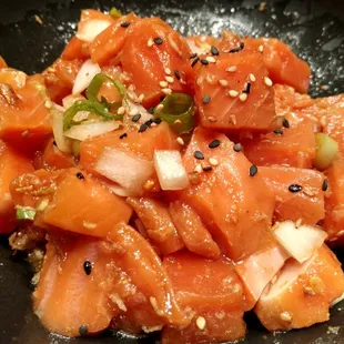 Made some poke with their silver salmon