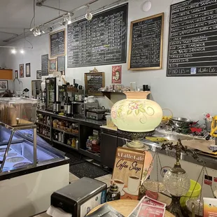 the counter and menus