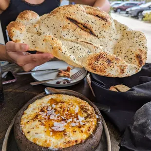 "small" baked hummus with lavash bread $12