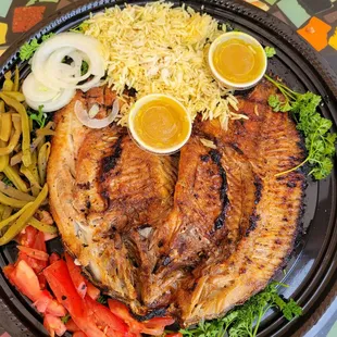 Grilled fish platter