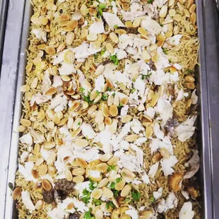 a pan of food