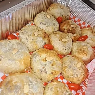 a tray of biscuits