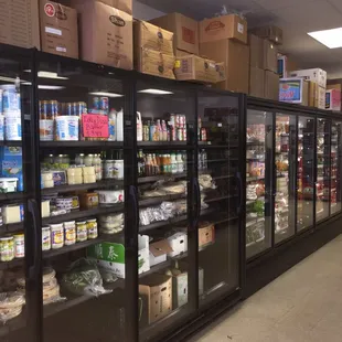 refrigerators in a grocery store