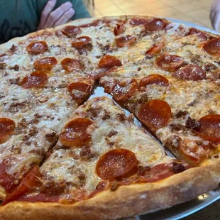 a pepperoni pizza