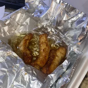 Soggy fried cheese soaked in oil.