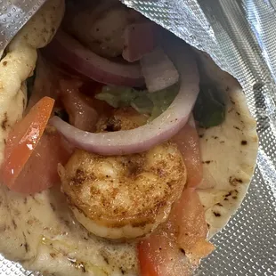 Shrimp sandwich grilled