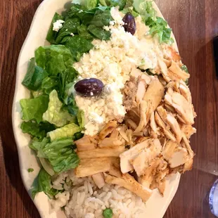 Chicken Shawarma Combo with Salad and Rice Pilaf