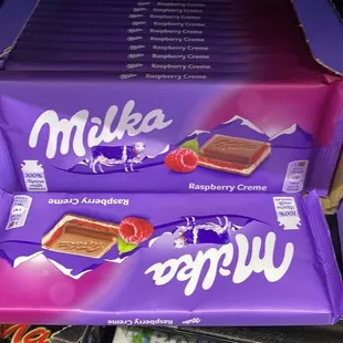 a display of milk chocolate bars