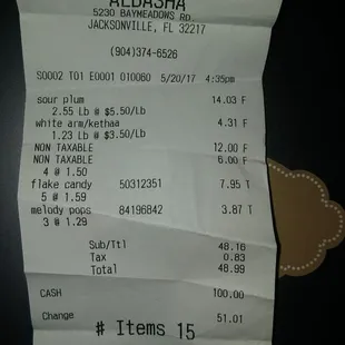 My receipt.