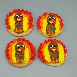 Our Turkey iced cookies are the perfect treat for Thanksgiving