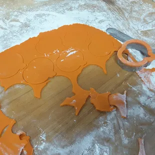 Our sugar cookies are cut daily, the old fashioned way