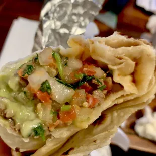 Carne asada burrito  with the works