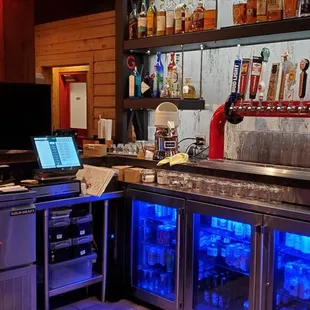 the bar and televisions