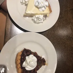Key lime pie and pecan pie