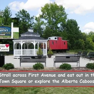 Stroll across First Avenue, visit the Town Square, explore the Alberta Caboose!