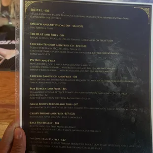 menu