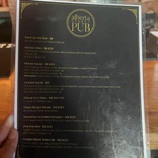 menu