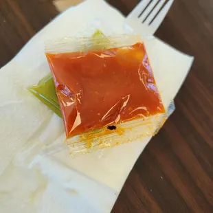 Packets for salsa is safer and practical.