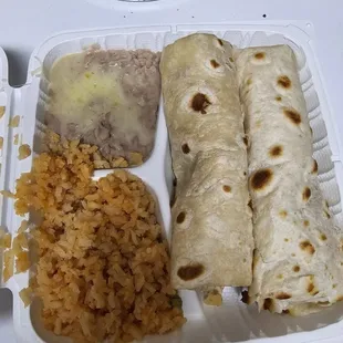 ##7. Two Mini Beef Burritos Combo