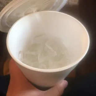 Half glass of ice and a hard churro. Never going back and both are going in the trash. Can't believe I spent my money on this.