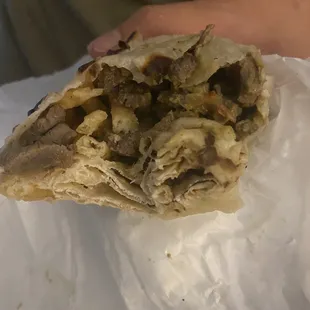 Carne Asada Burrito... why is there fries in it? Supposed to be just pico and guac.. none of that