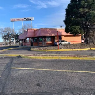 an empty street in a small town
