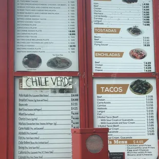a menu for a mexican restaurant