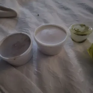 I ordered 1/2 pint of rice beans AND,a half pint of guacamole.  This is not a,half pint .