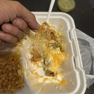 Piece of a glove in my food