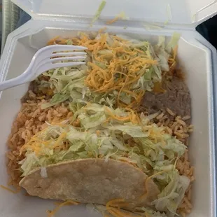 Hard shell taco combo