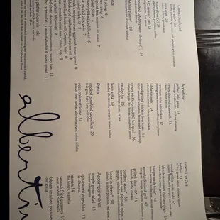 Menu. Dec. 2024
