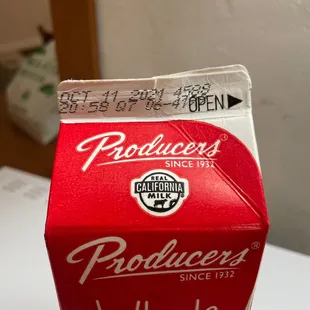 Expired milk