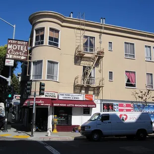 the corner of a city street