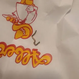 I had a California burrito right now and found a staple in my burrito ‍‍ Sad part is I never eat these wanna be Mexican places