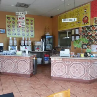 the inside of a restaurant