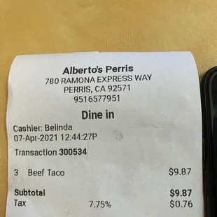a phone and receipt