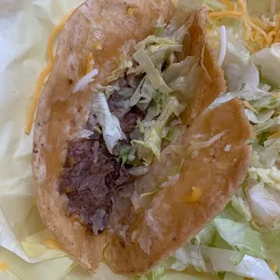 a taco and salad