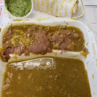Chili Verde Soup - NOT the plate, and NOT the dble rice, NO BEANS I ordered