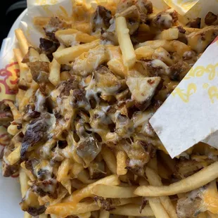 Pollo Asado fries, cheese only.
