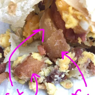 Bacon breakfast burrito had so many fat pieces! Blahhhhh!!