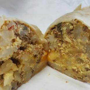 Gigantic chorizo breakfast burrito