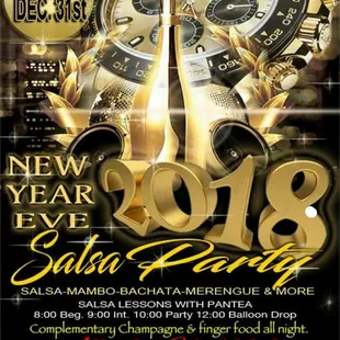 New Year Eve, Sunday 12/31/2017