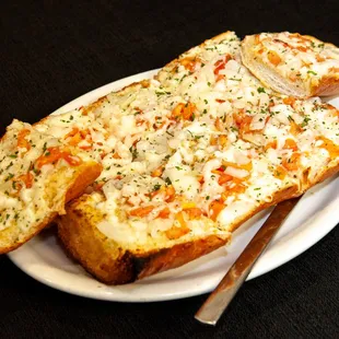 a slice of garlic bread