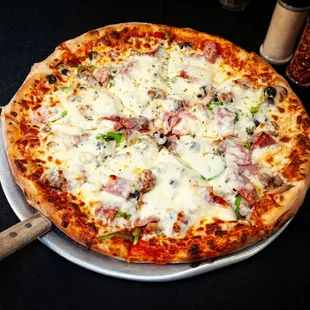 a pizza on a plate