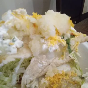 Potaoe is like mashed, very good though.