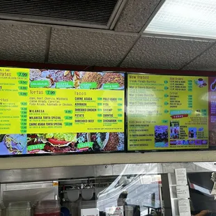 Menu as of May 2023